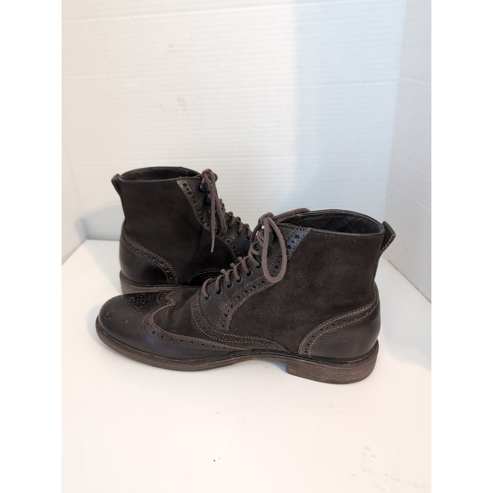 J. Murphy Brown Leather Wingtip Oxford Dress Boots Men's US 8.5 M
